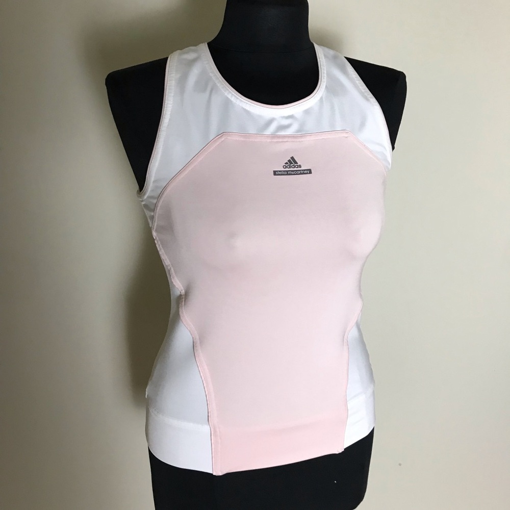 Adidas Stella McCartney Pink and White Tank Top